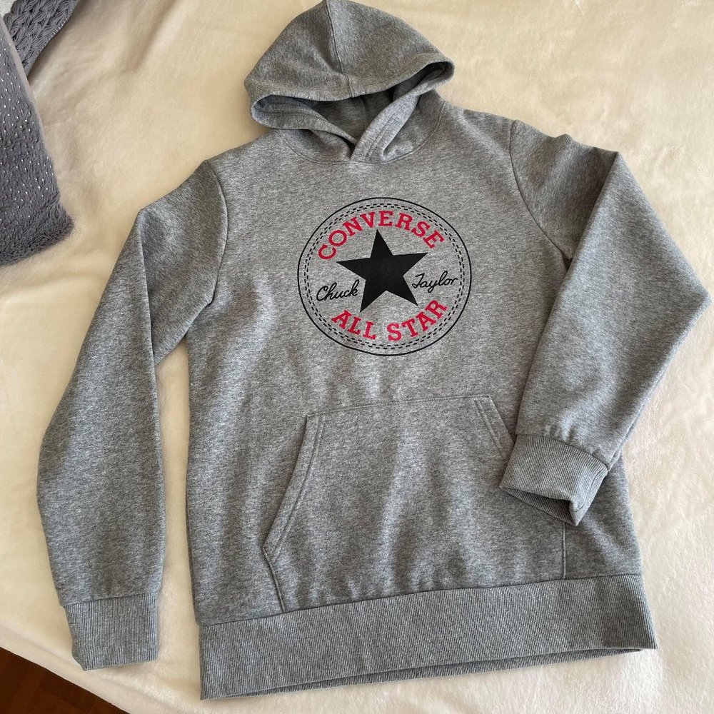 Converse All Star Hoodie Boys Size XL Gray Like New